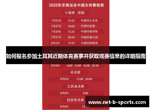 如何报名参加土耳其近期体育赛事并获取观赛信息的详细指南